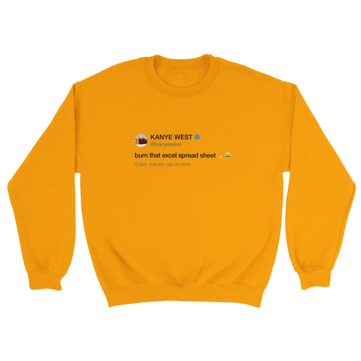 Burn That Excel Spreadsheet Crewneck-Gold-S-Bootlg