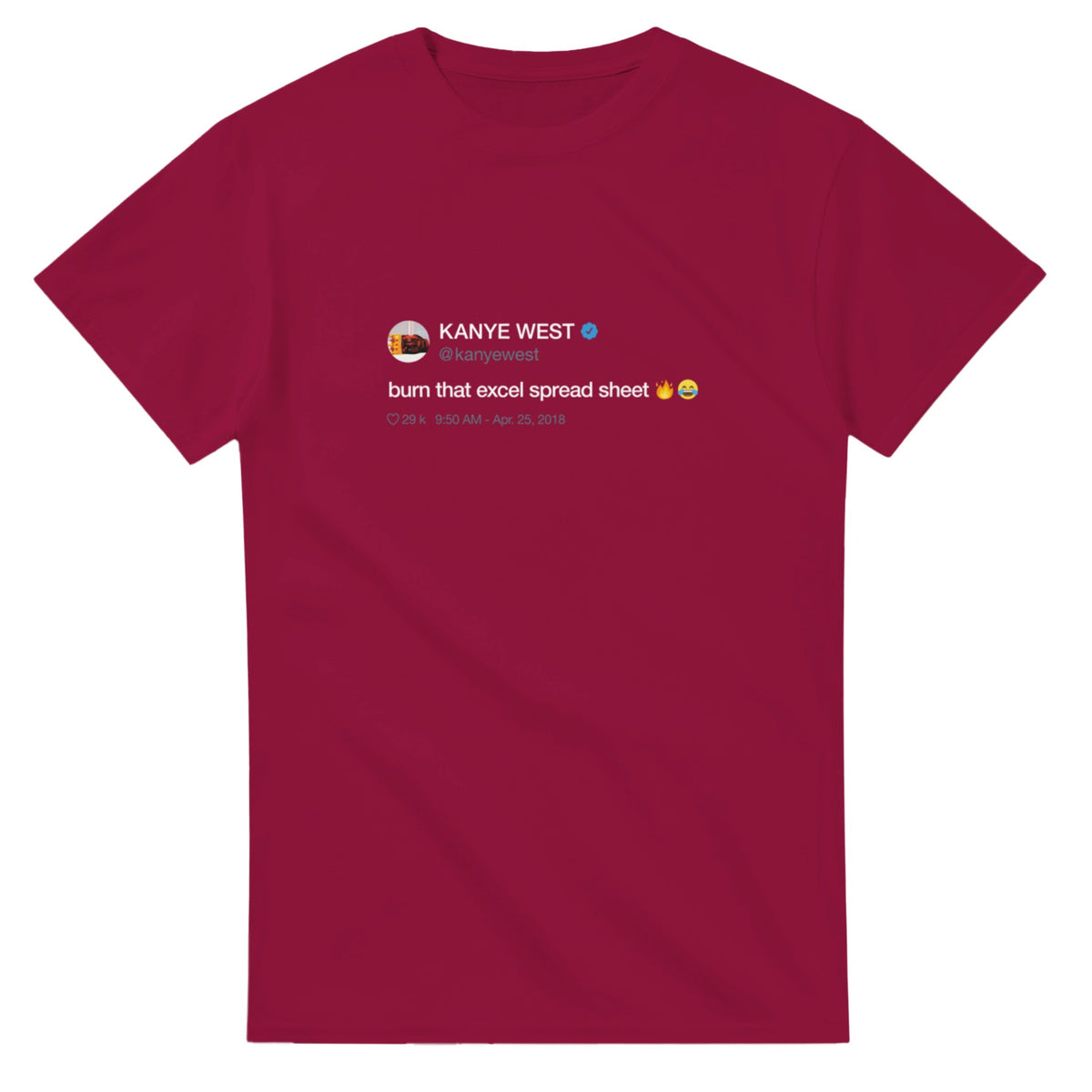 Burn That Excel Spreadsheet Tee-Cardinal Red-S-Bootlg