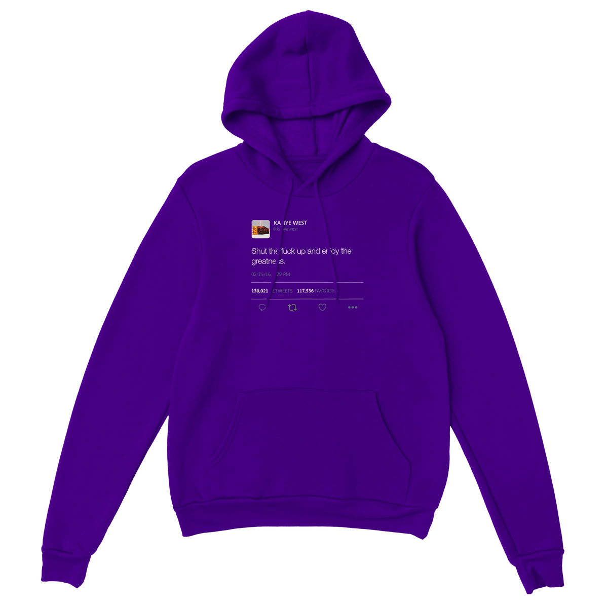 Enjoy the Greatness Kanye West Tweet Hoodie-Purple-S-Bootlg