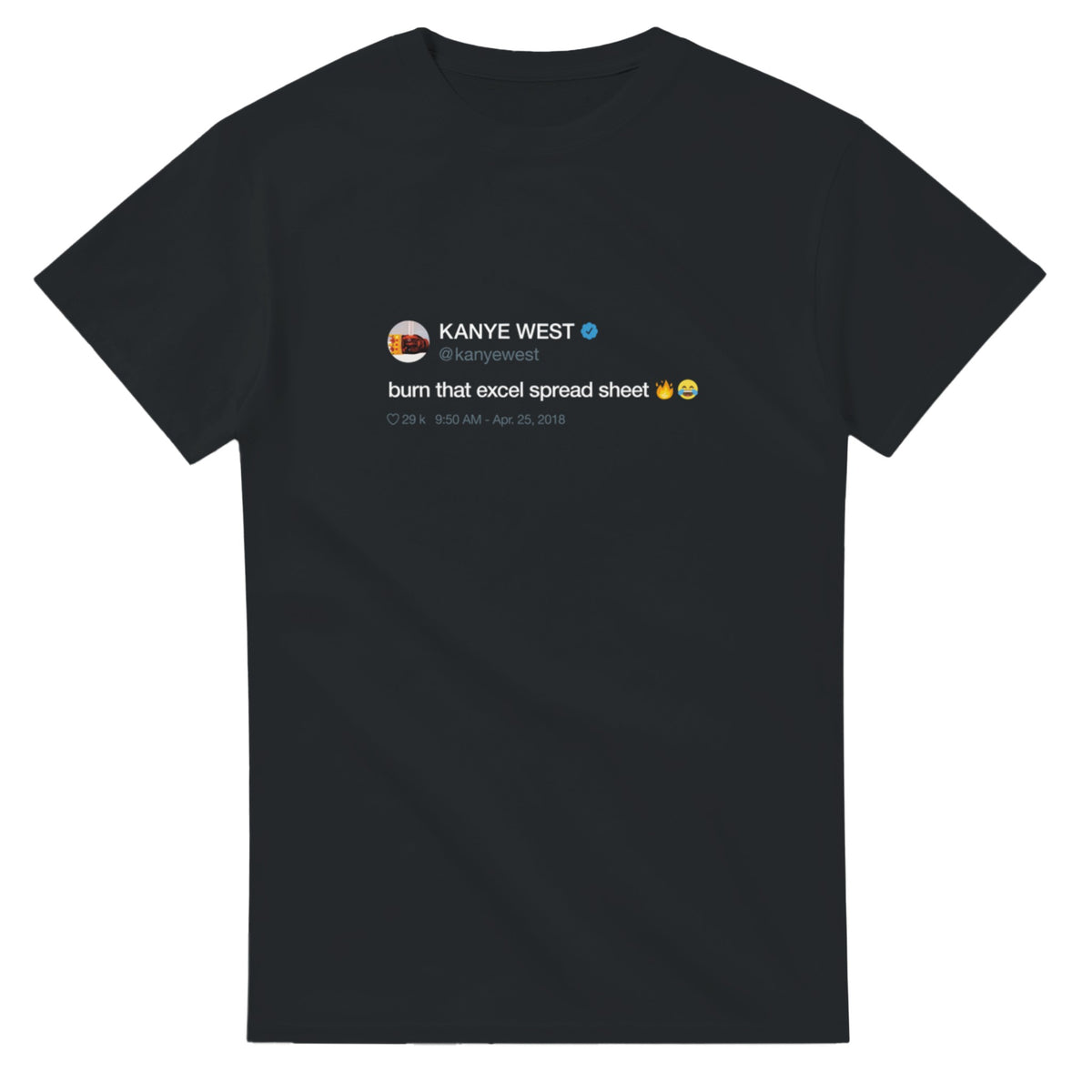 Burn That Excel Spreadsheet Tee-Black-S-Bootlg