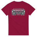 Midnight Boombox Tee - Cardinal Red cotton t-shirt - front flat