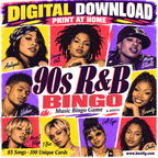 90s R&B Bingo digital download: print at home, 100 unique cards and 85 songs by BOOTLG