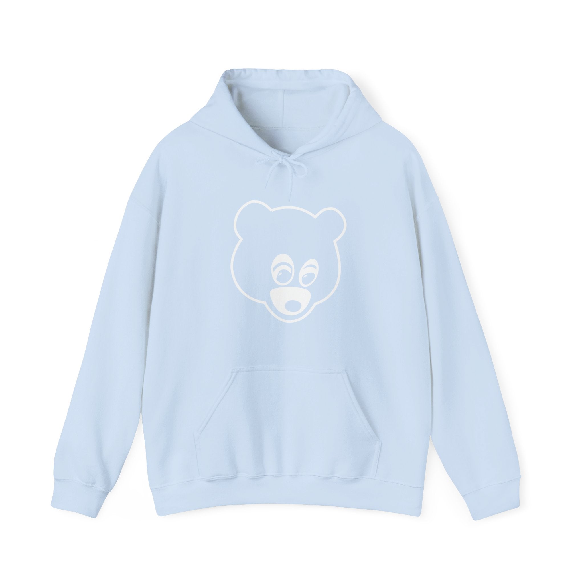 College Dropout Kanye West Bear Hoodie Sweatshirt-S-Light Blue-Bootlg