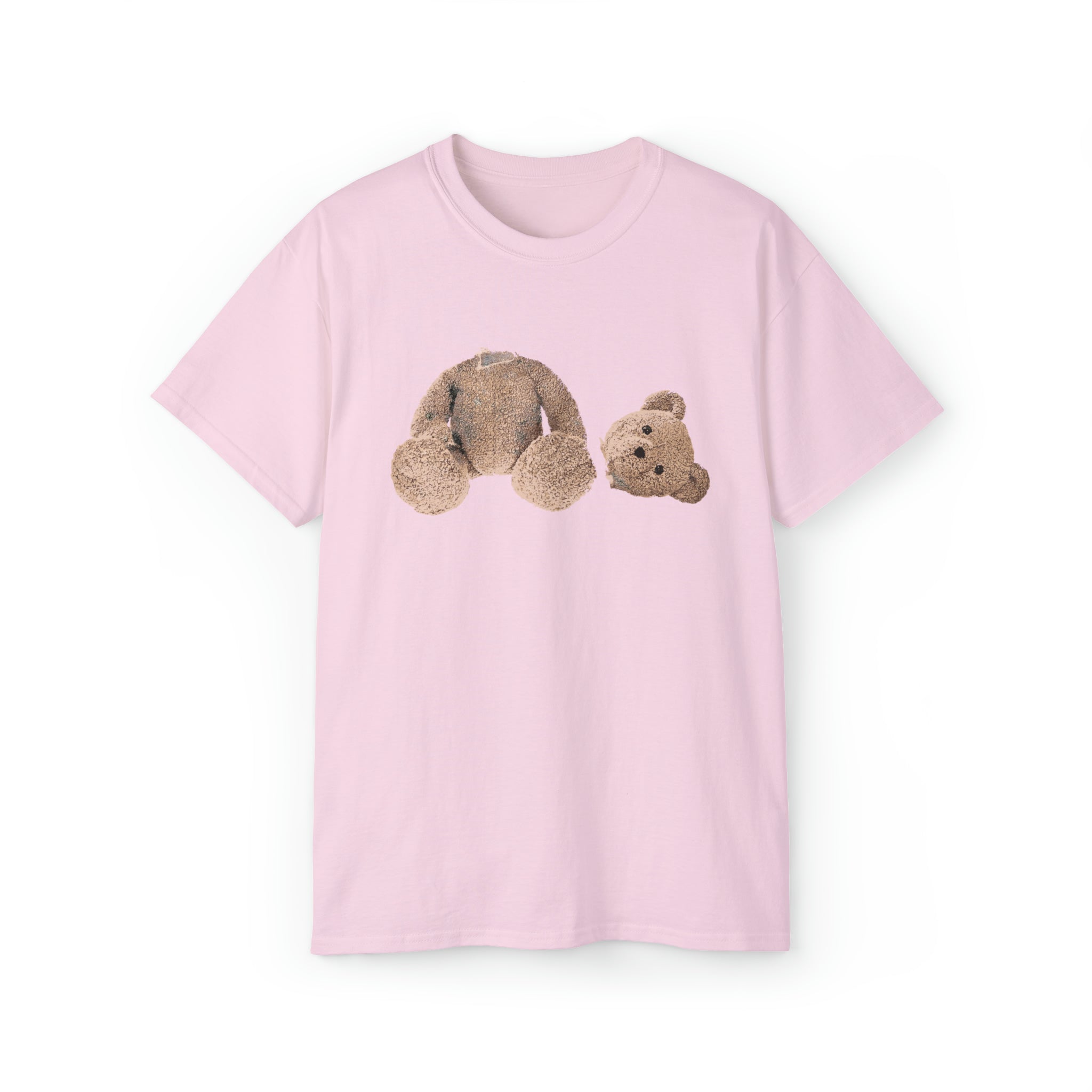 Distressed Side-Headed Teddy Tee-Light Pink-S-Bootlg