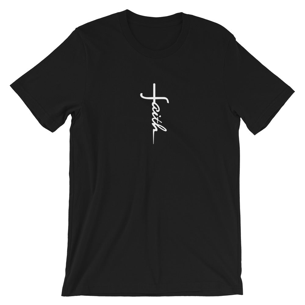 Faith Unisex T-Shirt - Religious cross Faith Tee - Jesus Christ God Christian Shirt-Black-XS-Bootlg