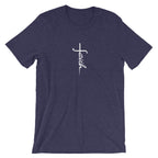 Faith Unisex T-Shirt - Religious cross Faith Tee - Jesus Christ God Christian Shirt-Heather Midnight Nav-XS-Bootlg