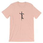 Faith Unisex T-Shirt - Religious cross Faith Tee - Jesus Christ God Christian Shirt-Heather Prism Peach-XS-Bootlg
