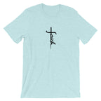 Faith Unisex T-Shirt - Religious cross Faith Tee - Jesus Christ God Christian Shirt-Heather Prism Ice Bl-XS-Bootlg