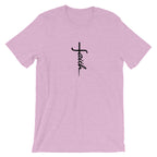 Faith Unisex T-Shirt - Religious cross Faith Tee - Jesus Christ God Christian Shirt-Heather Prism Lilac-XS-Bootlg