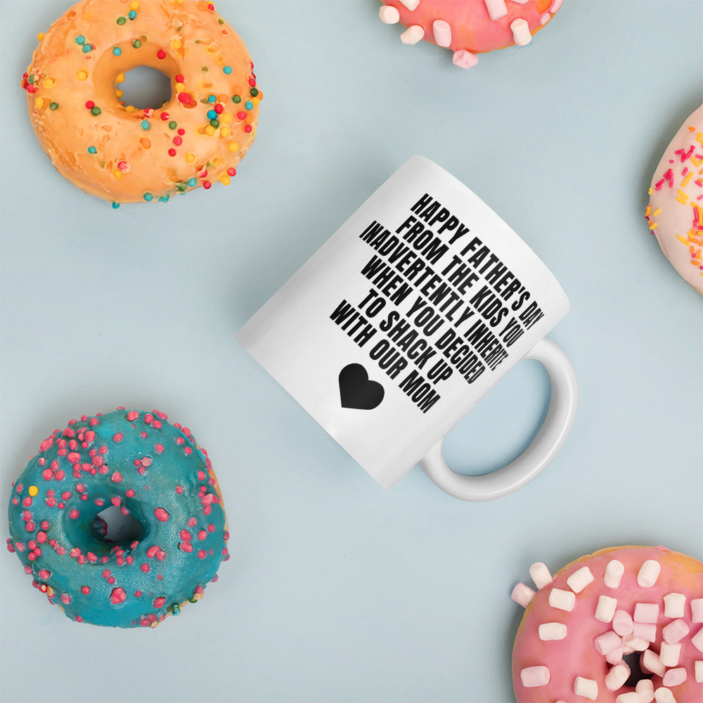 Fathers Day Mug, Stepdad Mug, Step dad Gift, Funny Stepdad Shacking up Mug from Kids-11-Bootlg