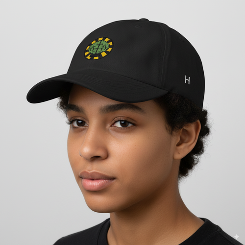 NERD Brain logo embroidery Dad cap snapback. Pharrell Williams, Chad Hugo & Shay Haley.-Black-Bootlg