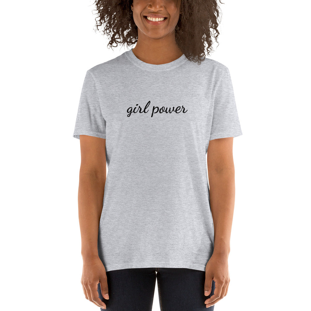 Girl Power Slogan T-Shirt Spice Girls World Tour Feminist TShirt Top-Sport Grey-S-Bootlg