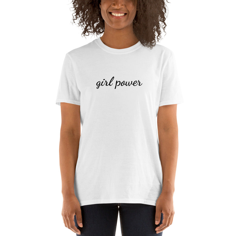 Girl Power Slogan T-Shirt Spice Girls World Tour Feminist TShirt Top-White-S-Bootlg