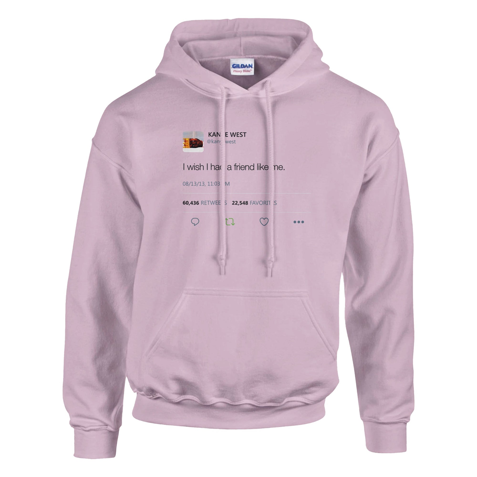 I Wish I had A Friend Like Me - Kanye West Tweet Hoodie-S-Light Pink-Bootlg