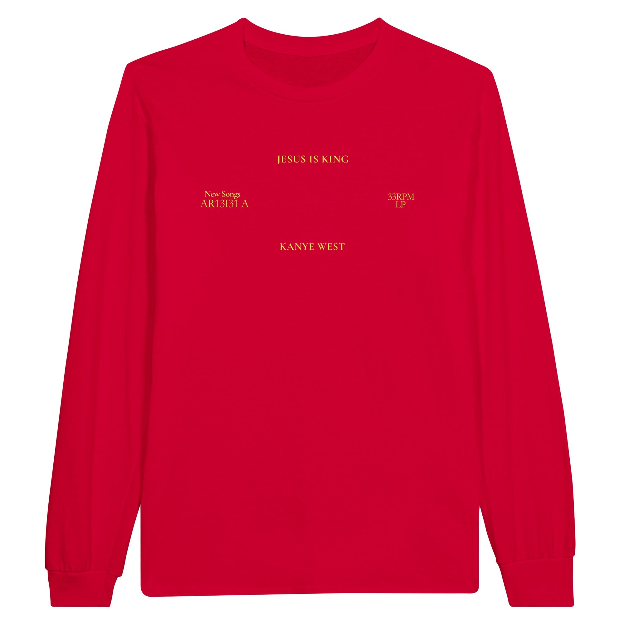 Jesus is King Unisex Long Sleeve Tee T-shirt-Red-S-Bootlg