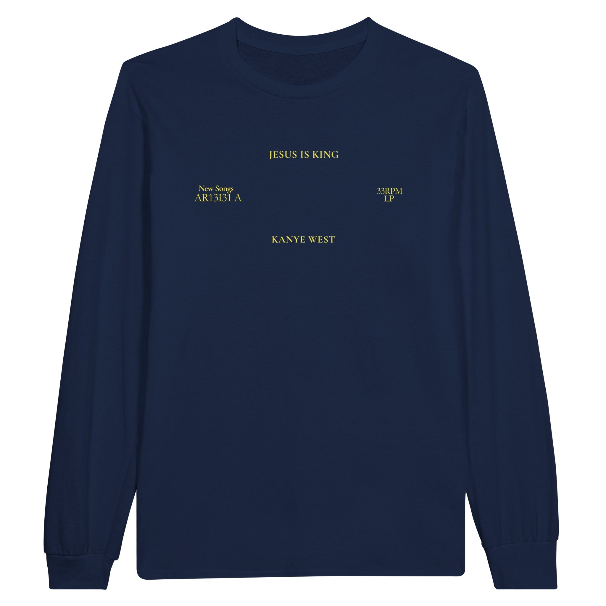 Jesus is King Unisex Long Sleeve Tee T-shirt-Navy-S-Bootlg