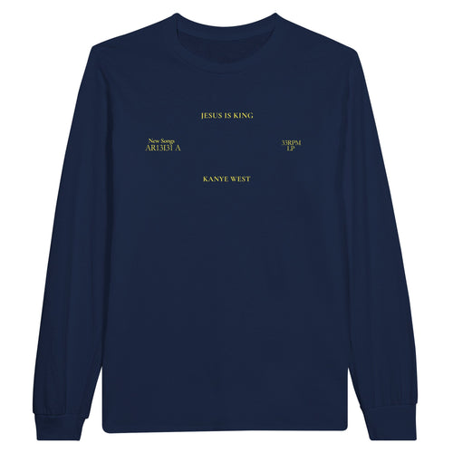 Jesus is King Unisex Long Sleeve Tee T-shirt-Navy-S-Bootlg