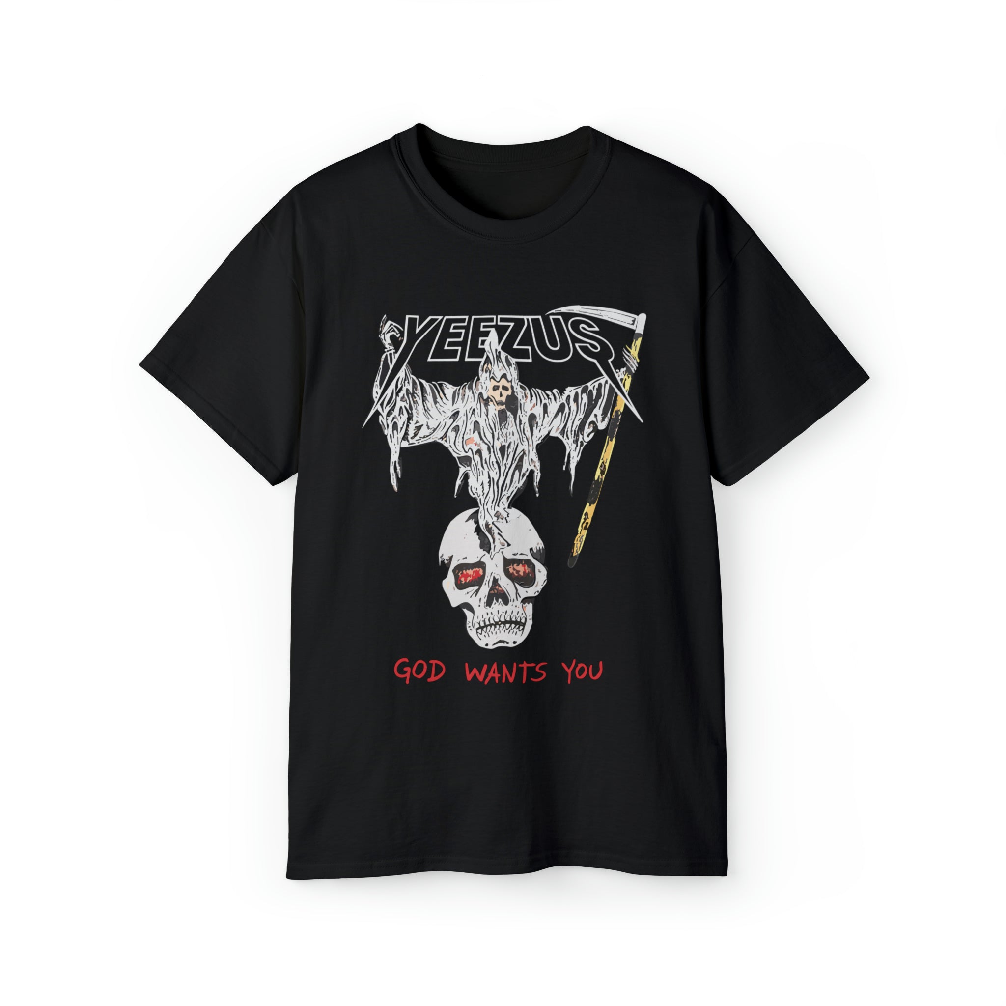Kanye West Yeezus 2022 Tour Tee Reaper Design-Black-S-Bootlg