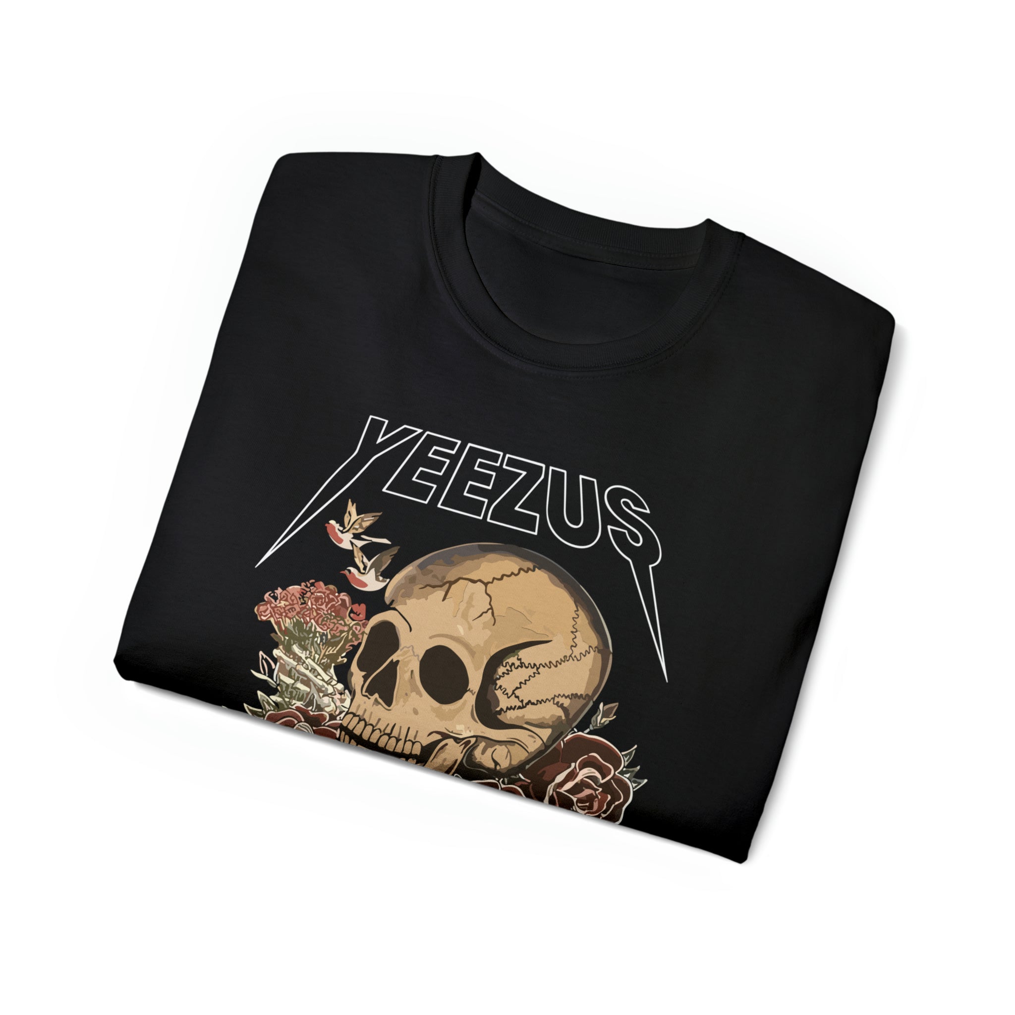 Kanye West Yeezus Tee God Wants You Skull & Birds-Bootlg