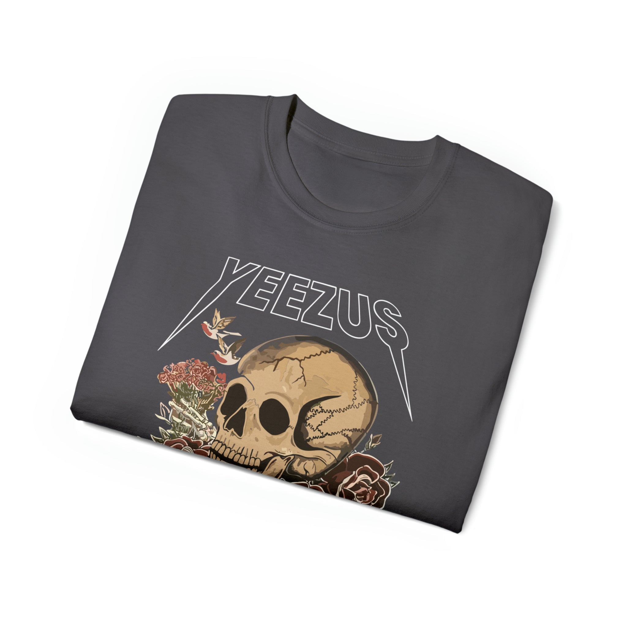Kanye West Yeezus Tee God Wants You Skull & Birds-Bootlg