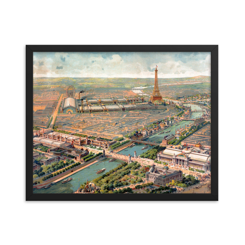 Paris, France Framed Retro poster-Black-16×20-Bootlg