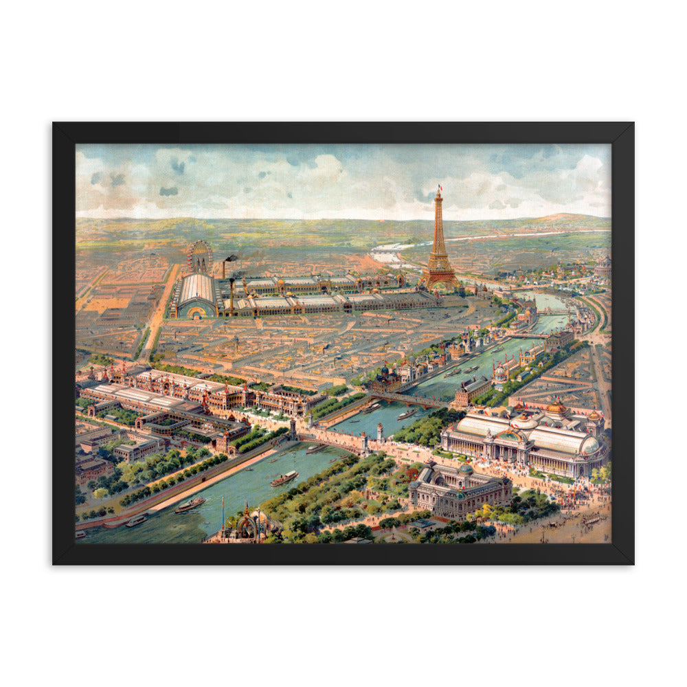 Paris, France Framed Retro poster-Black-18×24-Bootlg