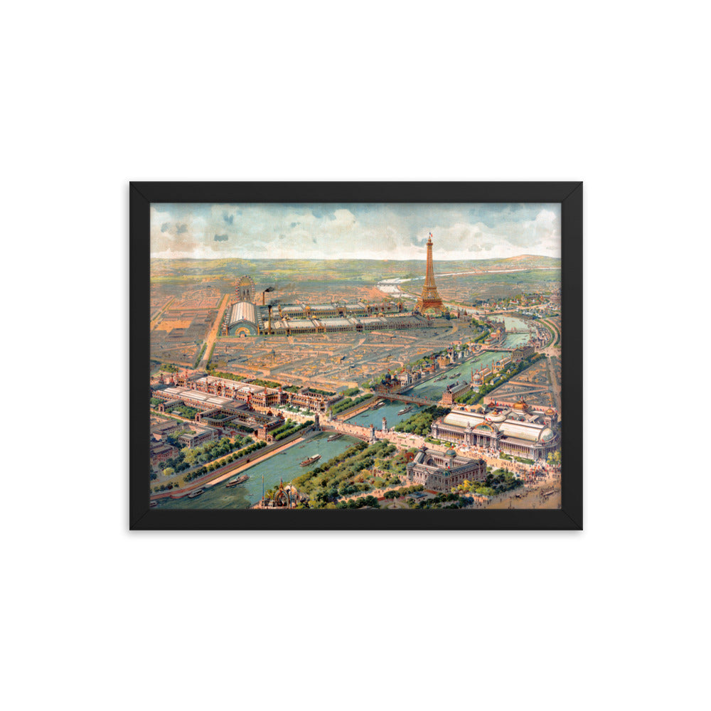 Paris, France Framed Retro poster-Black-12×16-Bootlg