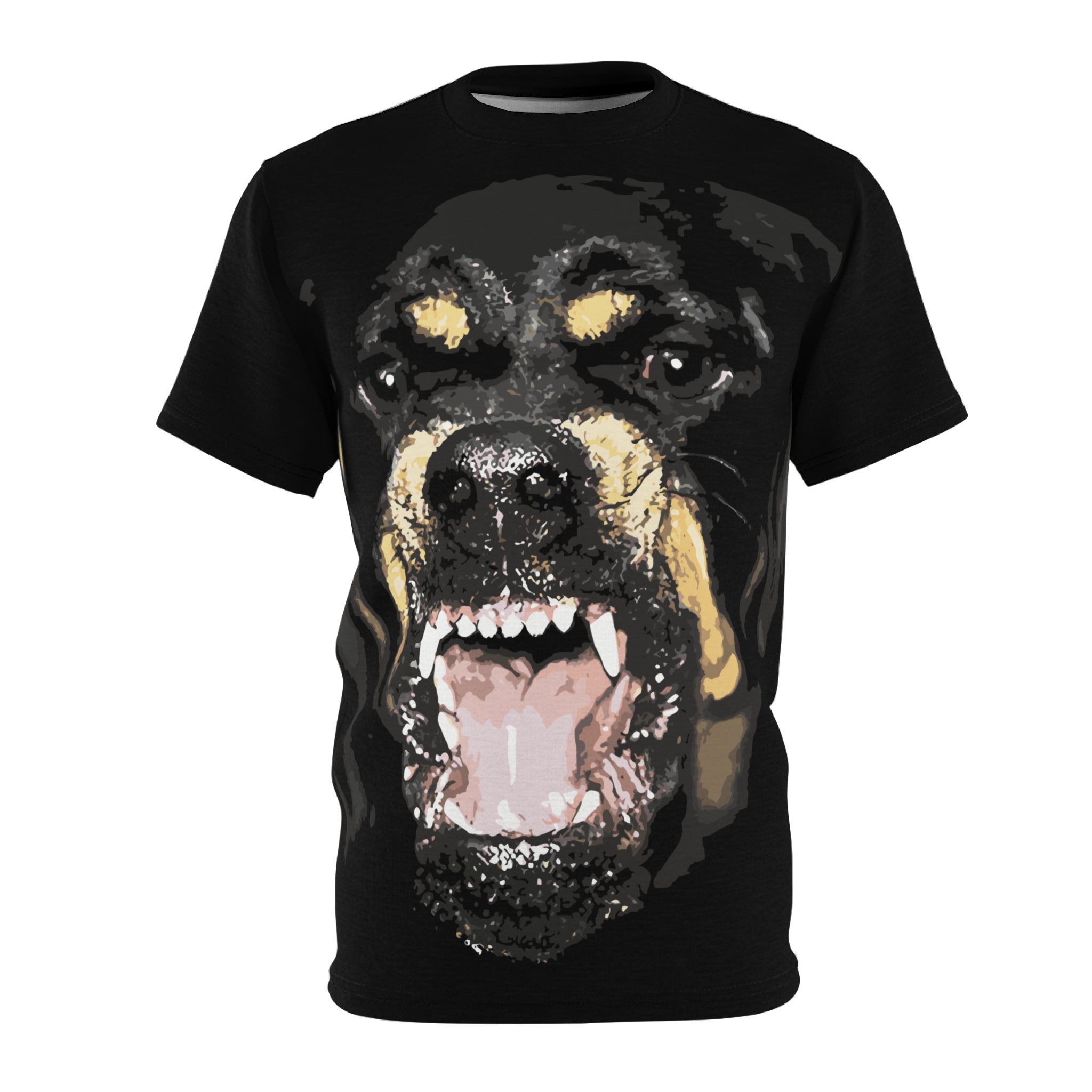 Rottweiler Face Tee-Black stitching-6 oz.-S-Bootlg