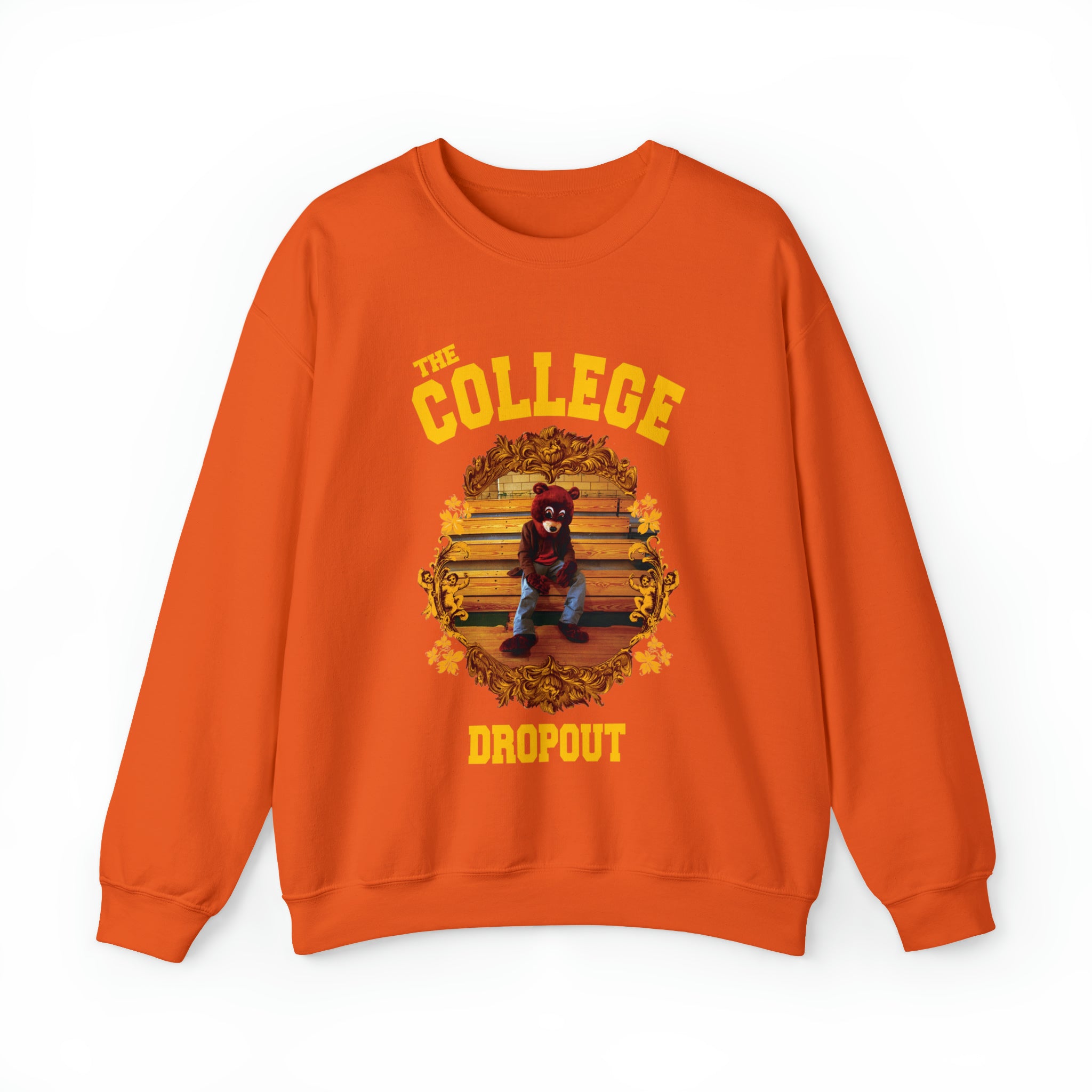 The College Dropout Bear Unisex Heavy Sweatshirt-S-Orange-Bootlg