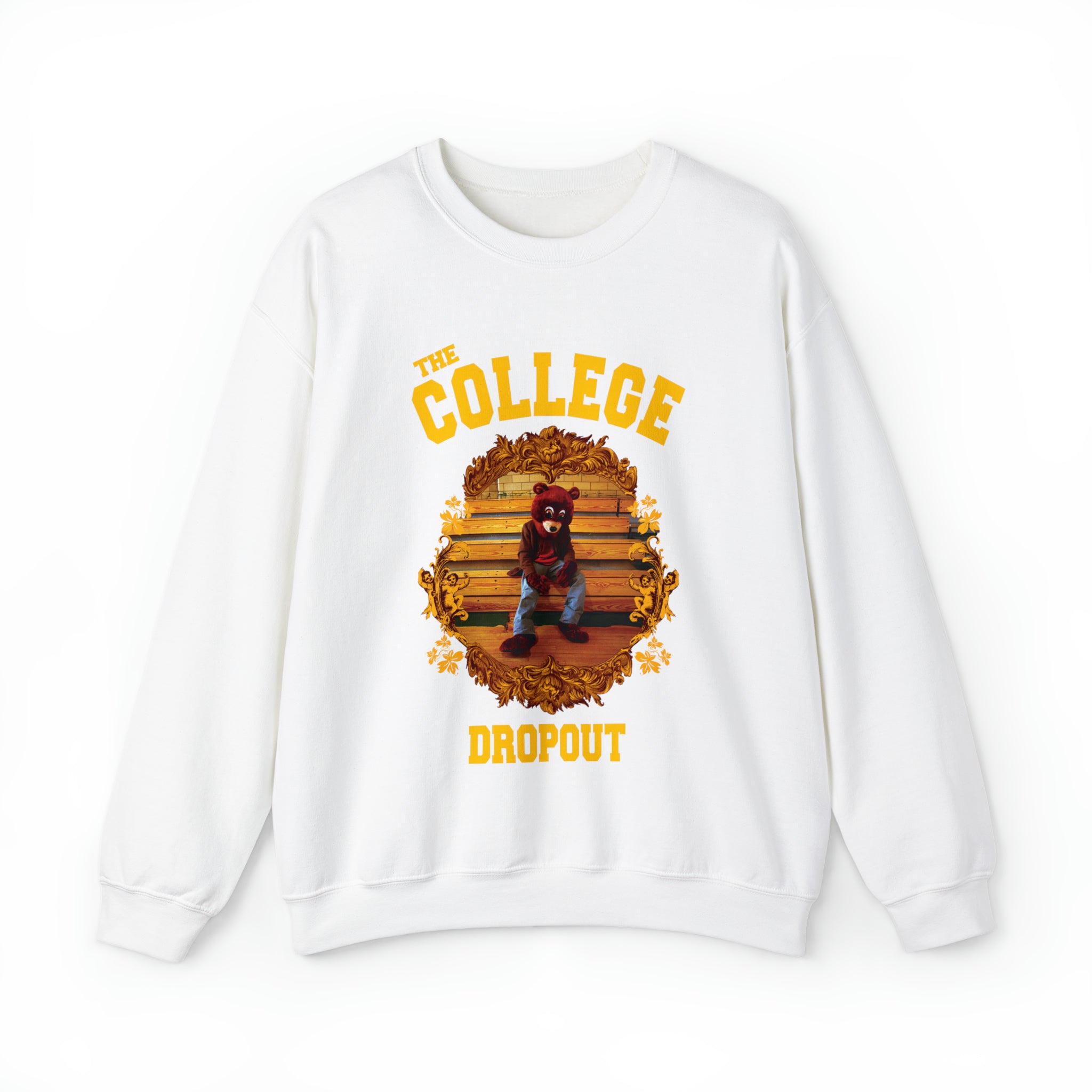 The College Dropout Bear Unisex Heavy Sweatshirt-S-White-Bootlg