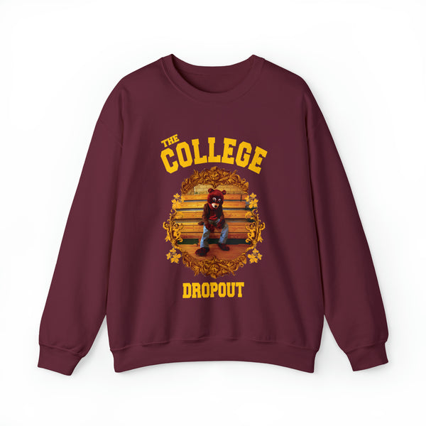College Dropout Bear Crewneck - Kanye West 2004-S-Maroon-Bootlg