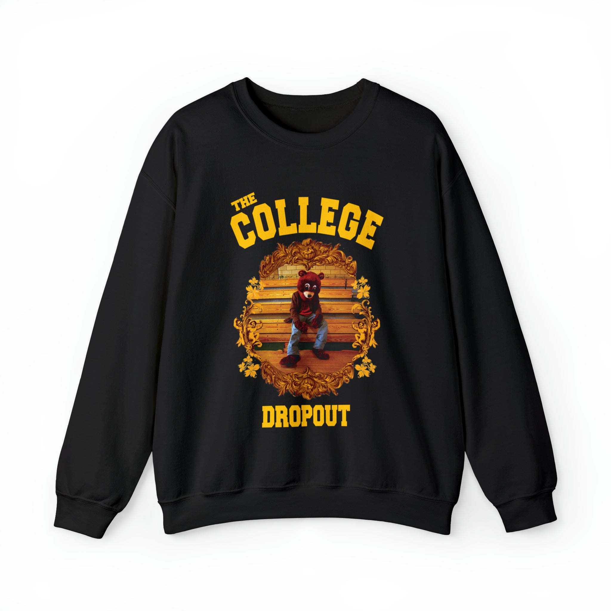The College Dropout Bear Unisex Heavy Sweatshirt-S-Black-Bootlg