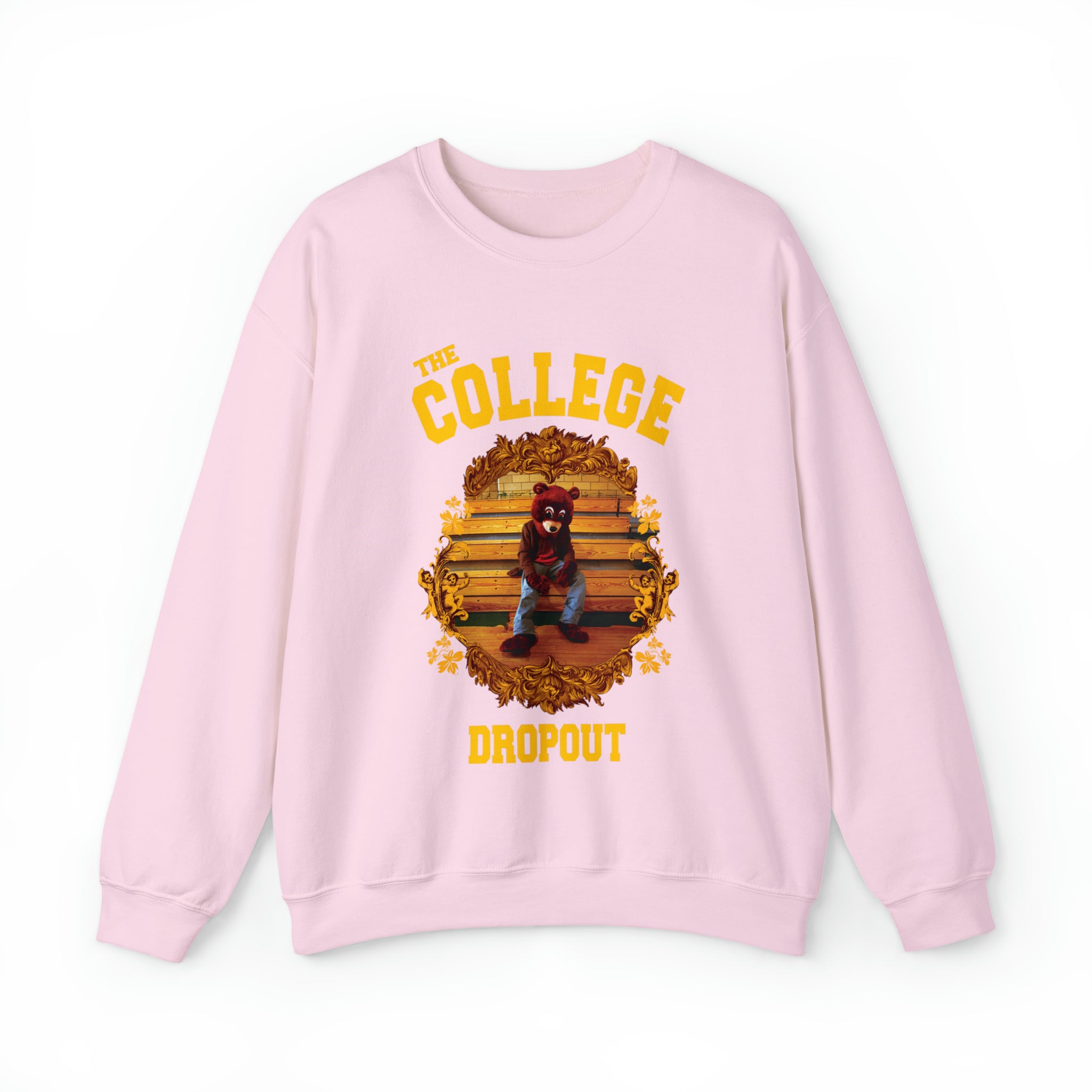 The College Dropout Bear Unisex Heavy Sweatshirt-S-Light Pink-Bootlg