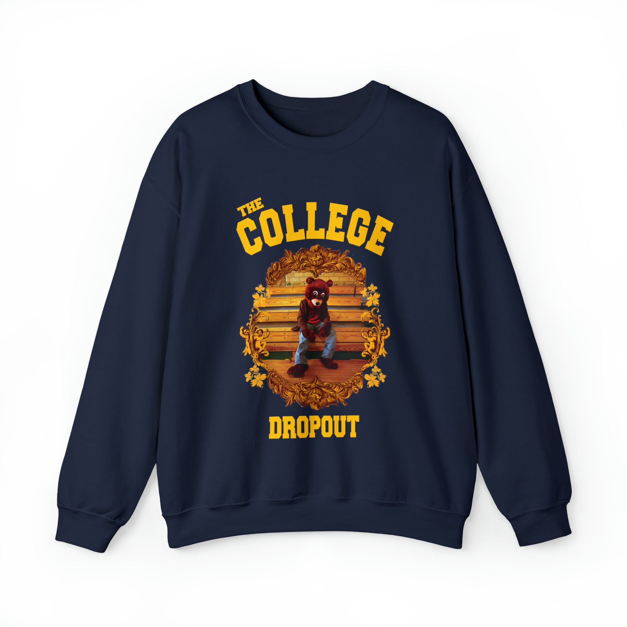 The College Dropout Bear Unisex Heavy Sweatshirt-S-Navy-Bootlg