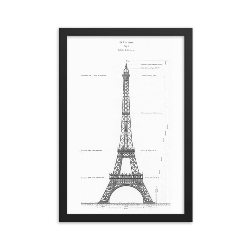 Tour Eiffel Pan, Paris, France Framed poster-12×18-Bootlg