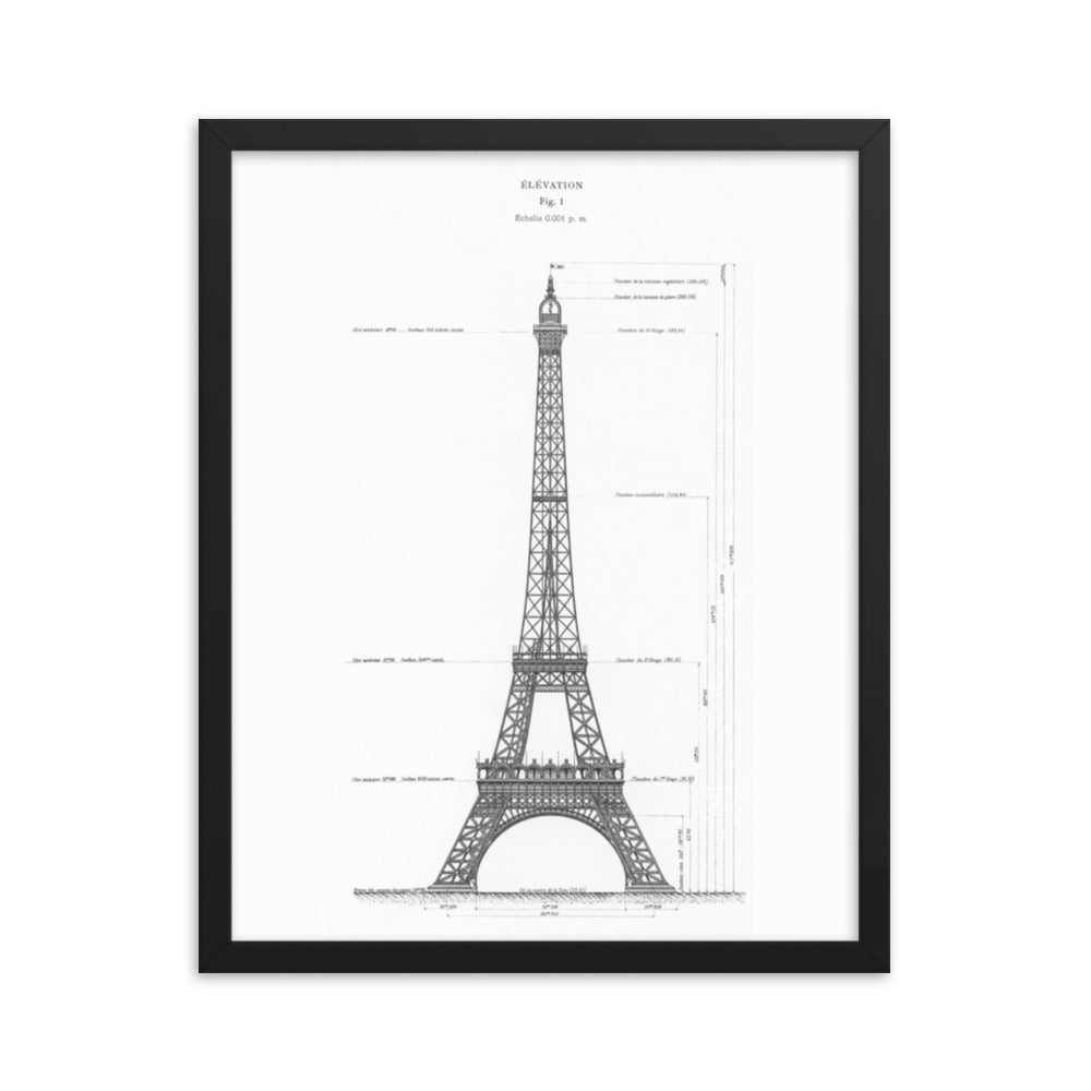 Tour Eiffel Pan, Paris, France Framed poster-16×20-Bootlg
