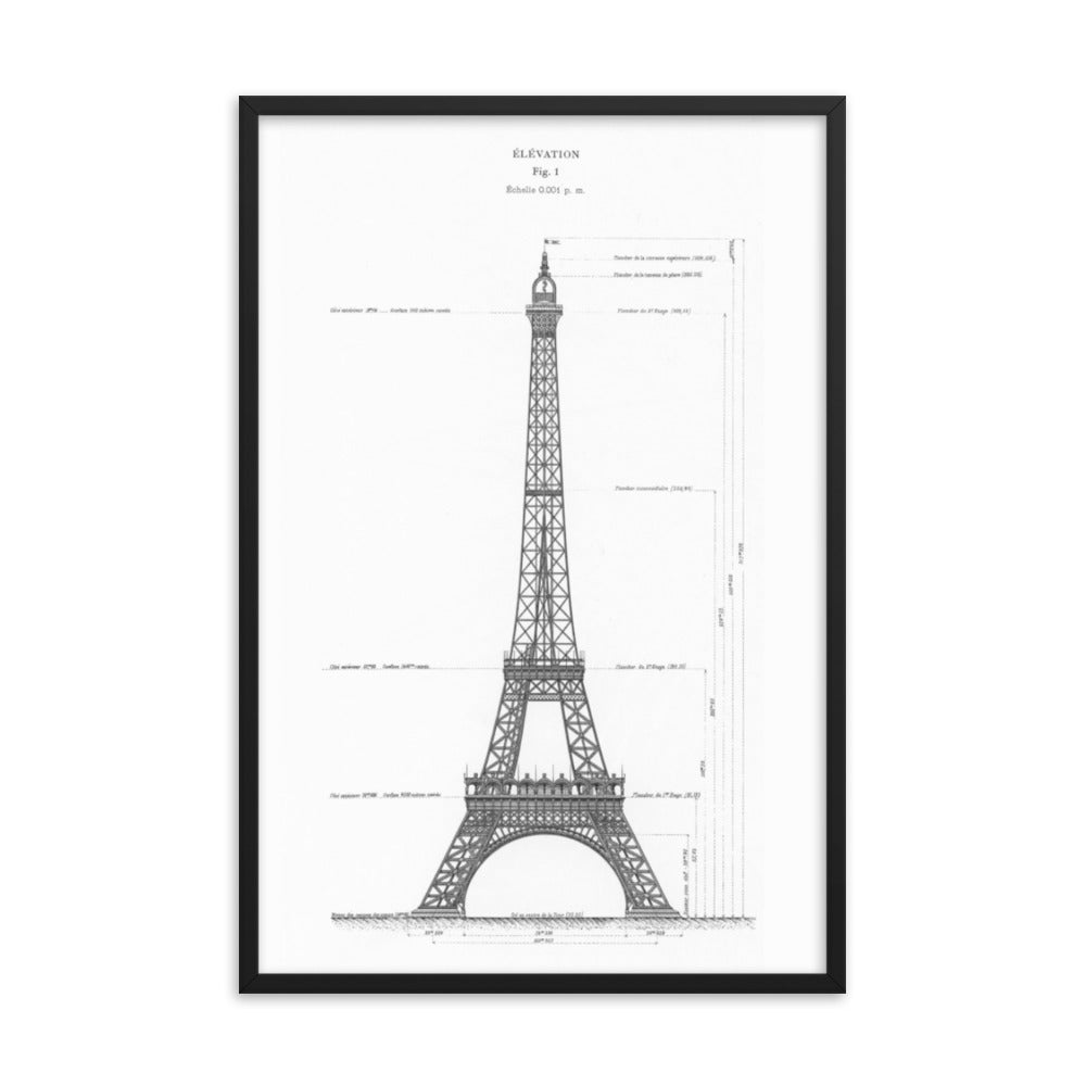 Tour Eiffel Pan, Paris, France Framed poster-24×36-Bootlg