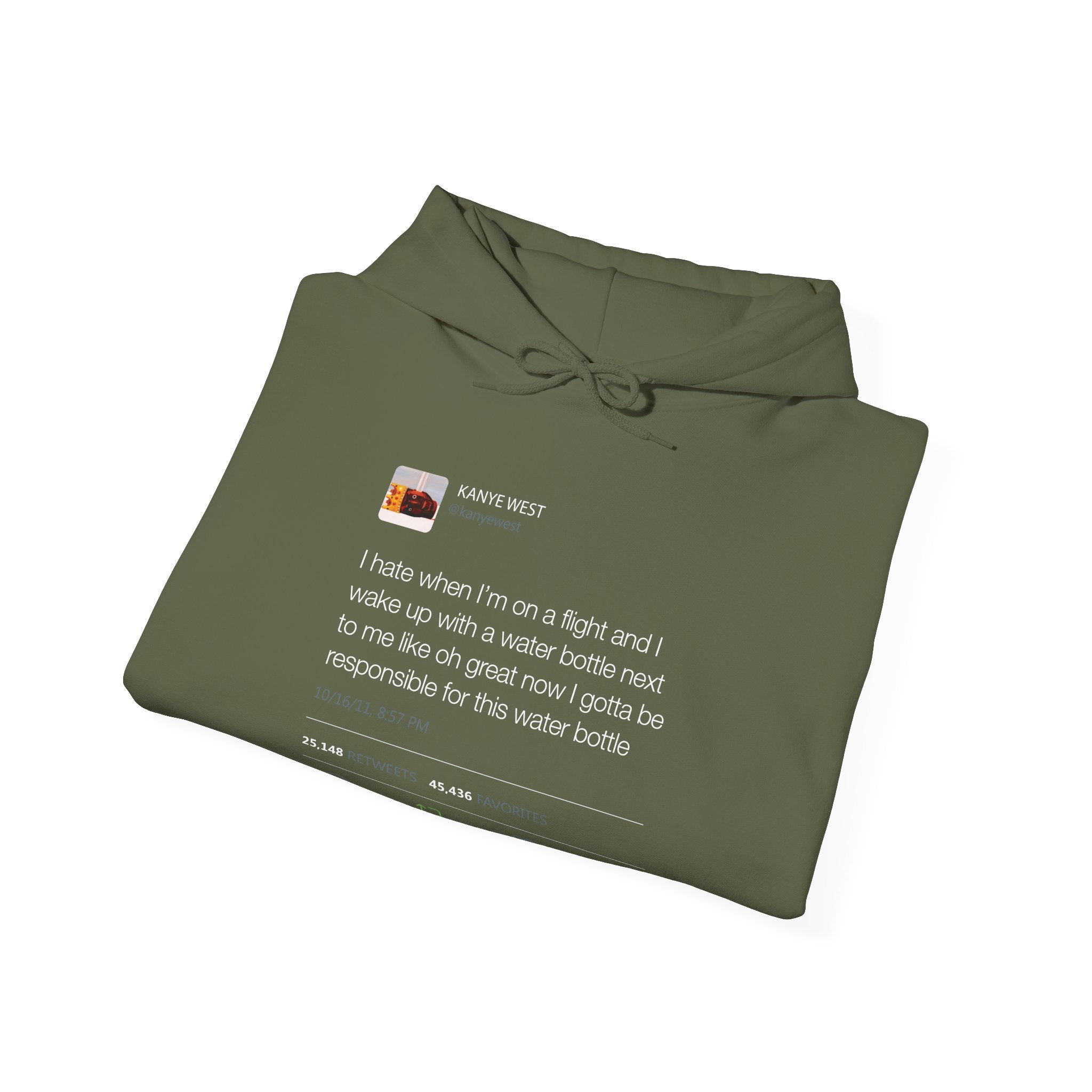 Water bottle Kanye West Tweet Hoodie-Black-L-Bootlg