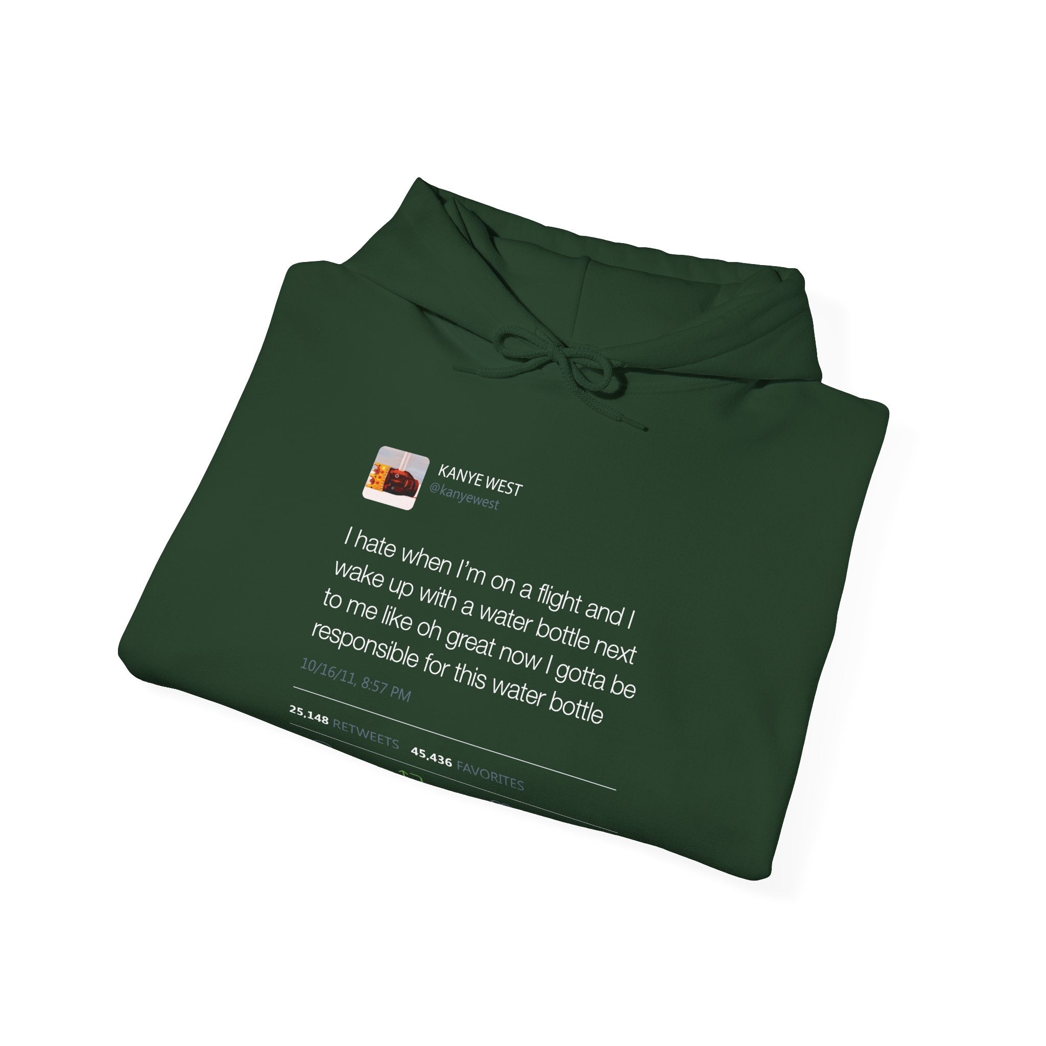 Water bottle Kanye West Tweet Hoodie-Black-L-Bootlg
