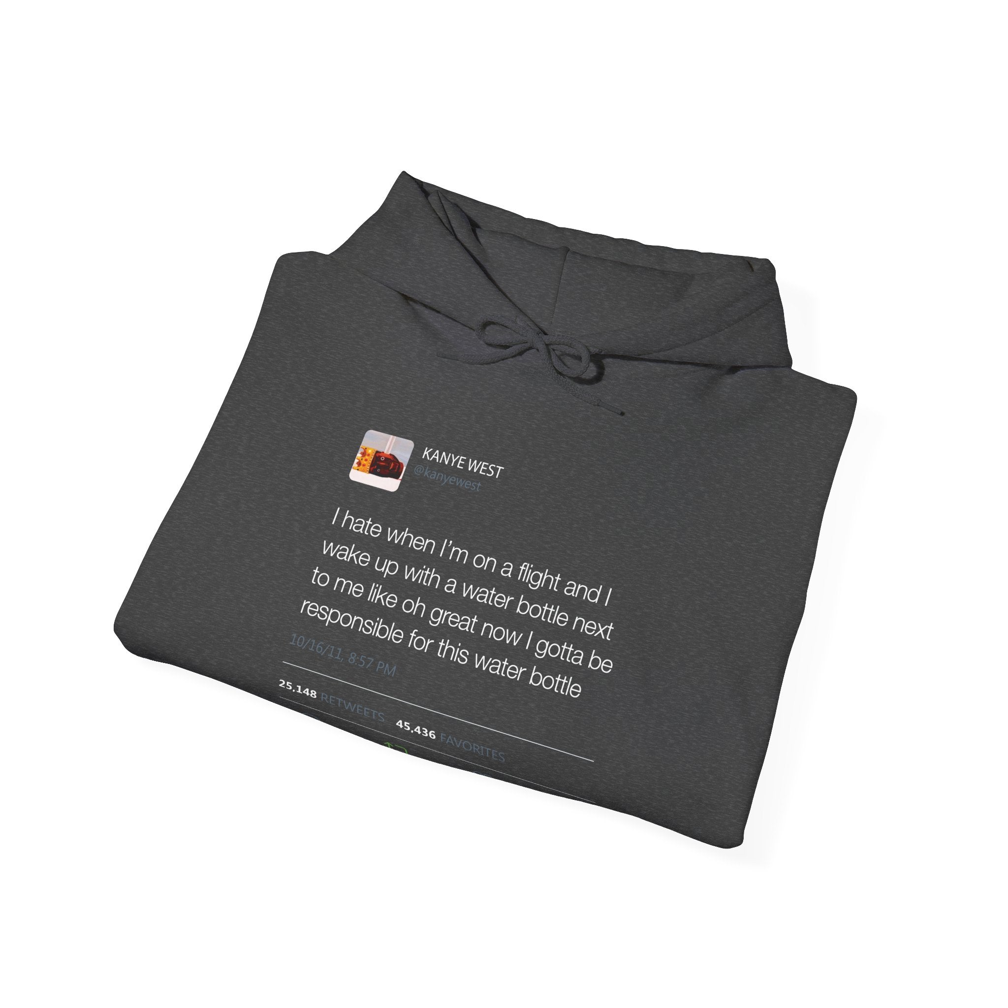 Water bottle Kanye West Tweet Hoodie-Black-L-Bootlg