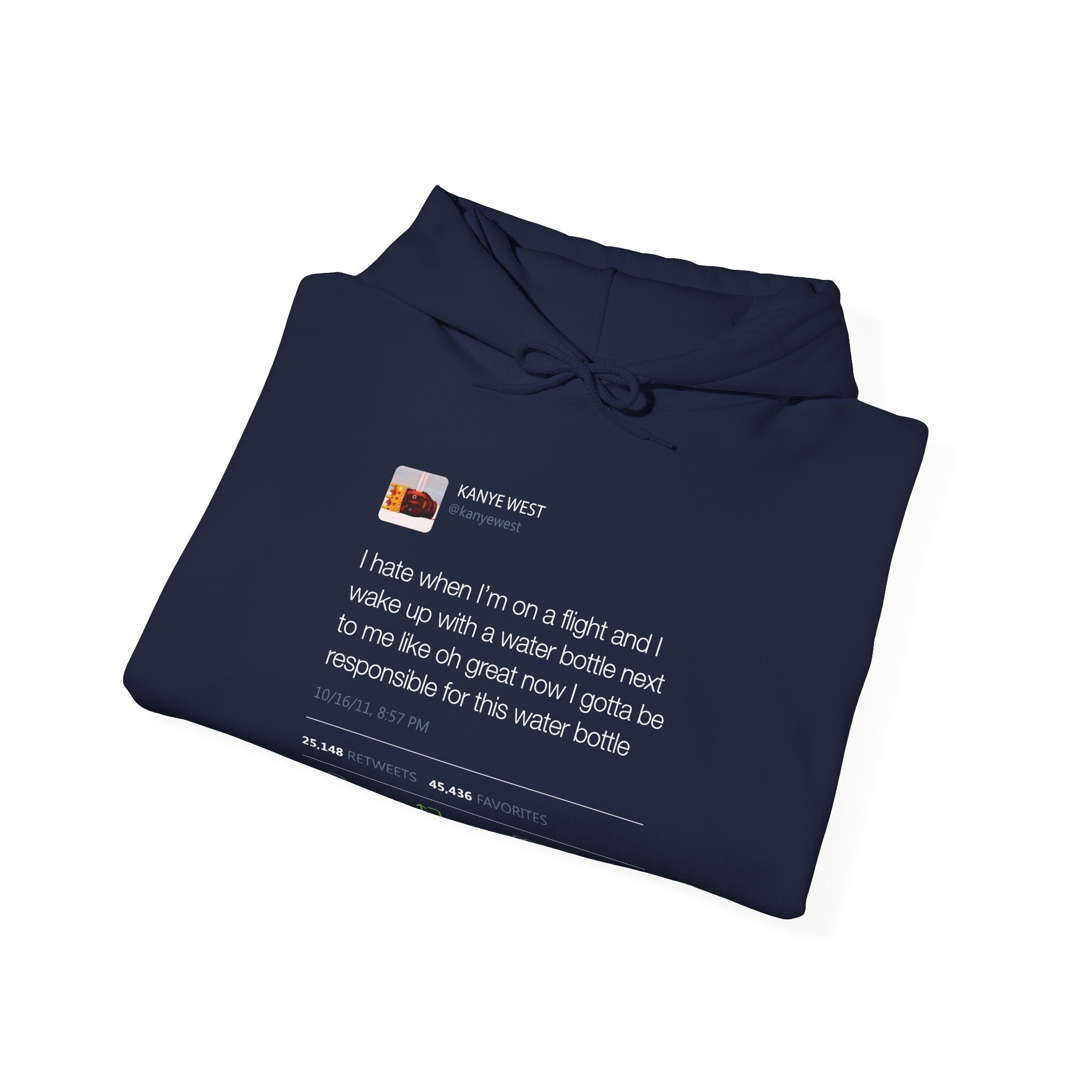 Water bottle Kanye West Tweet Hoodie-Black-L-Bootlg