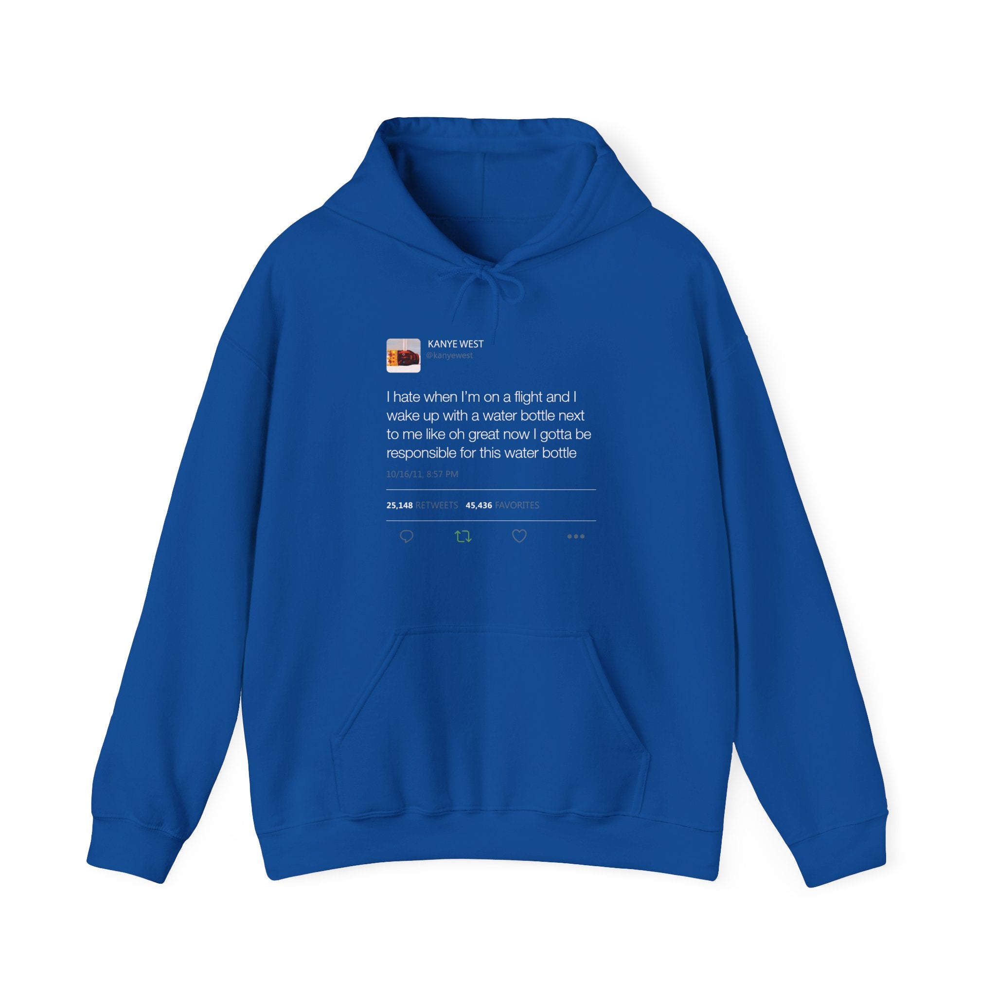 Water bottle Kanye West Tweet Hoodie-Royal-S-Bootlg