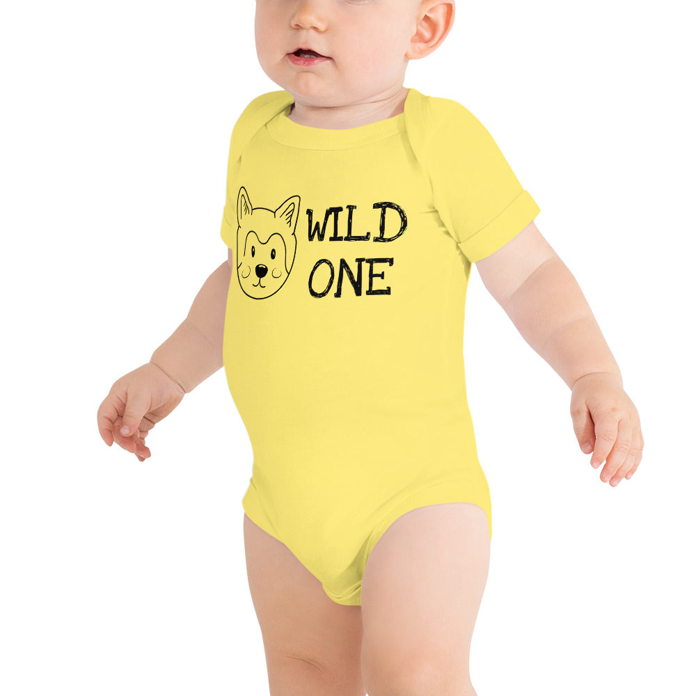 Wild One Cat Dog Animal Baby Bodysuit Baby Apparel Baby Shirts Baby boy Clothing Baby-Yellow-3-6m-Bootlg