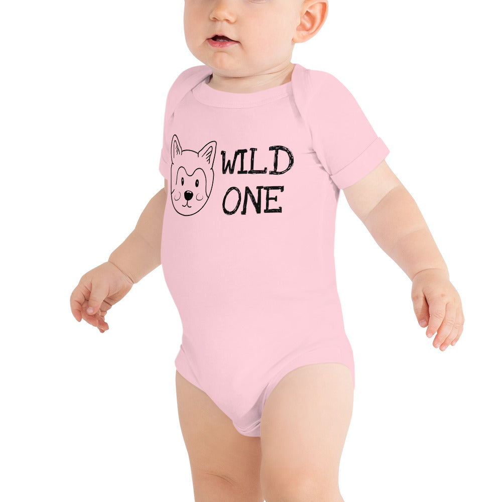 Wild One Cat Dog Animal Baby Bodysuit Baby Apparel Baby Shirts Baby boy Clothing Baby-Pink-3-6m-Bootlg