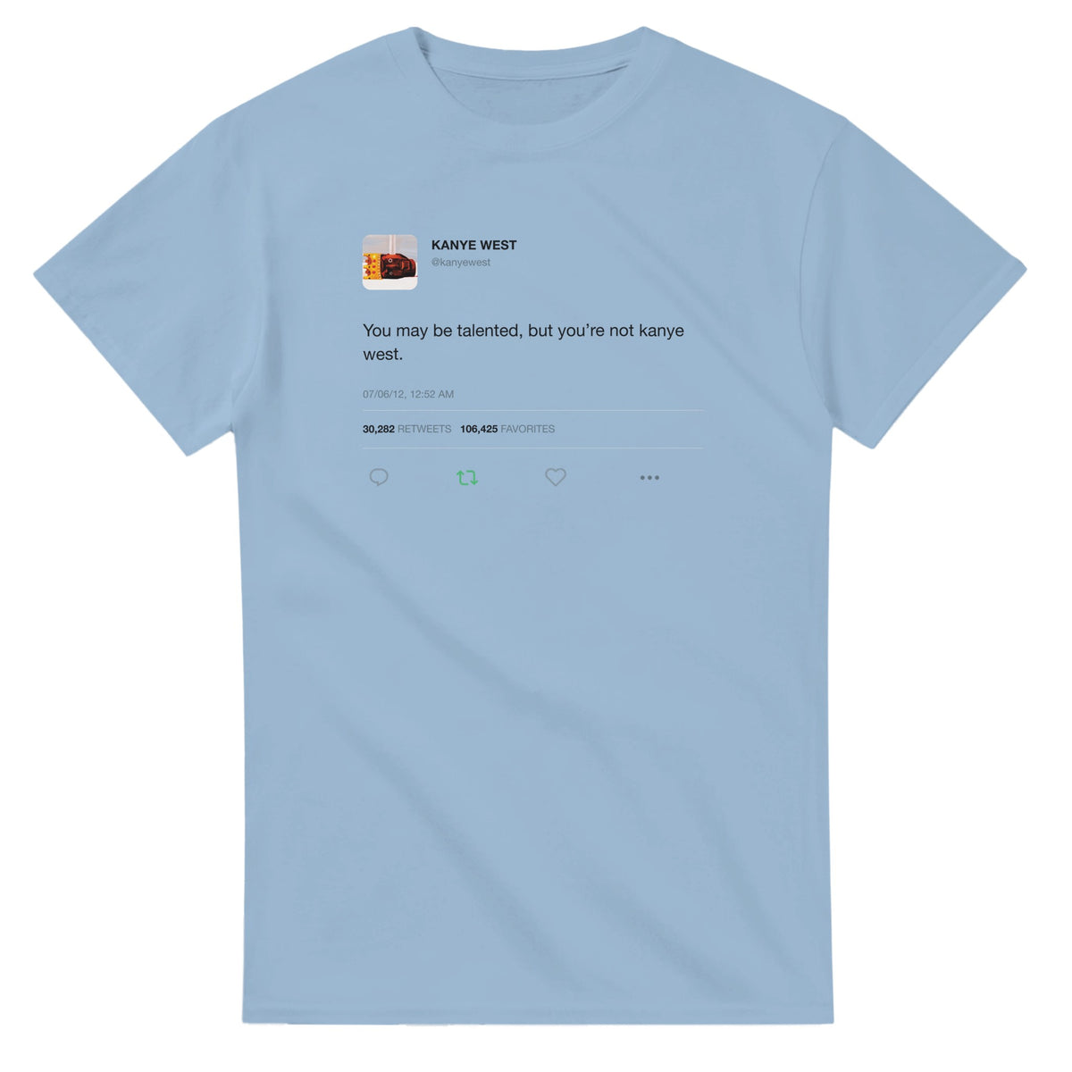 You May Be Talented Kanye West Tweet T-Shirt-Light Blue-S-Bootlg