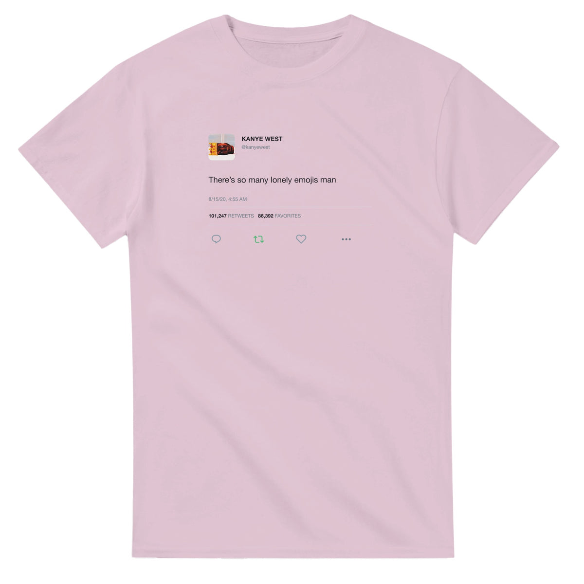 Lonely Emojis Kanye West Tee-Light Pink-S-Bootlg