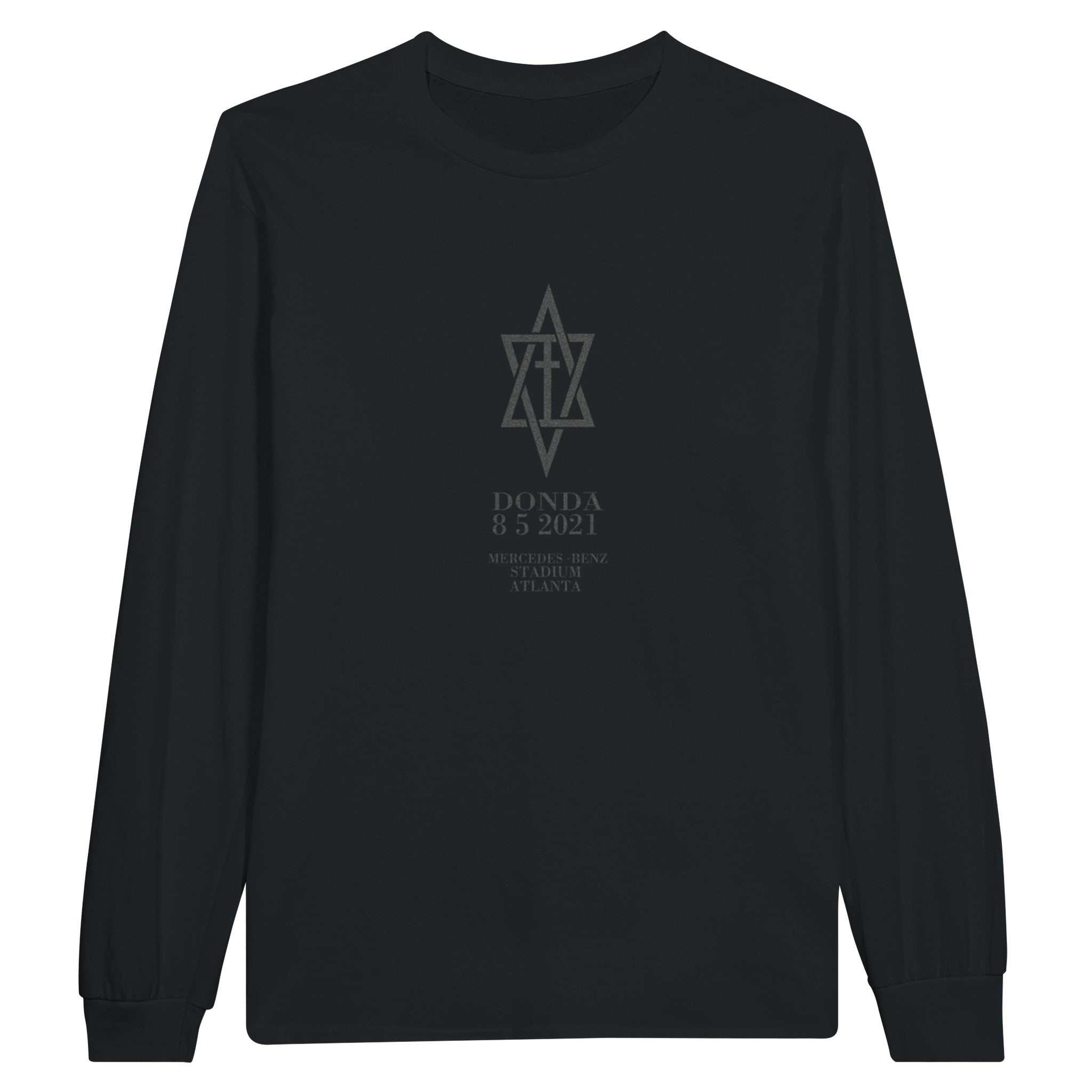 Donda inspired long sleeve shirt in Black, Gelato front view