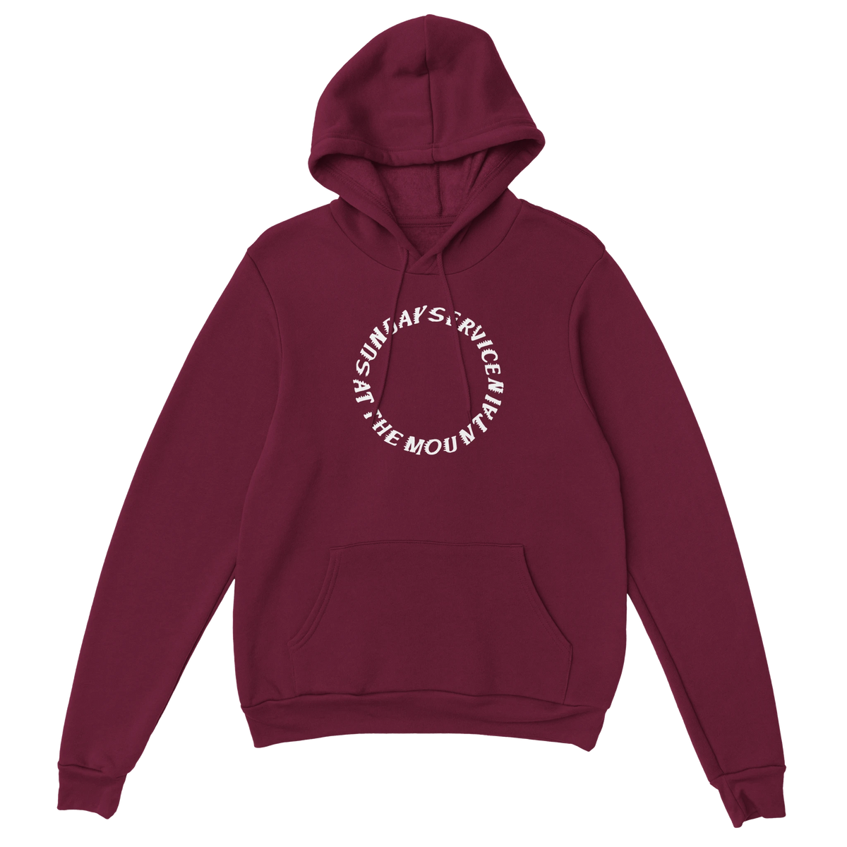 Sunday Service at the Mountain Hoodie-Maroon-S-Bootlg