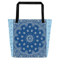 Bandana Tote Bag | Blue & Light Blue-Bootlg