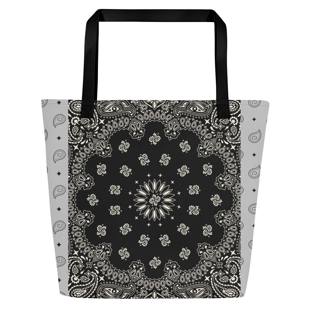 Bandana Tote Bag | Black & Grey-Bootlg